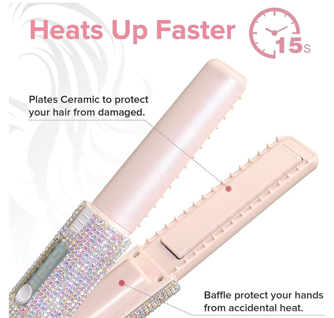 Mini Crystal Hair Straightener Comb