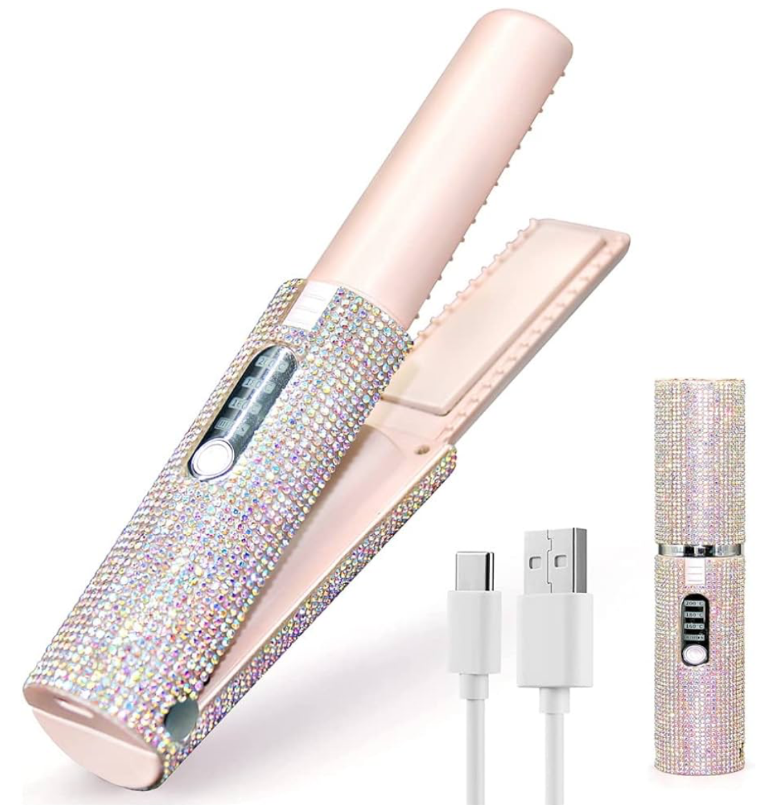 Mini Crystal Hair Straightener Comb