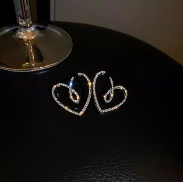 Elegant Silver Heart Earrings