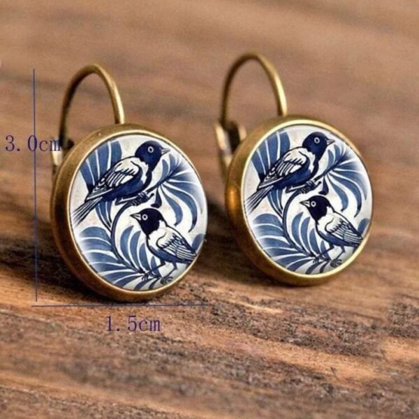 Dream Birds Vintage Glass Earrings - Image 2